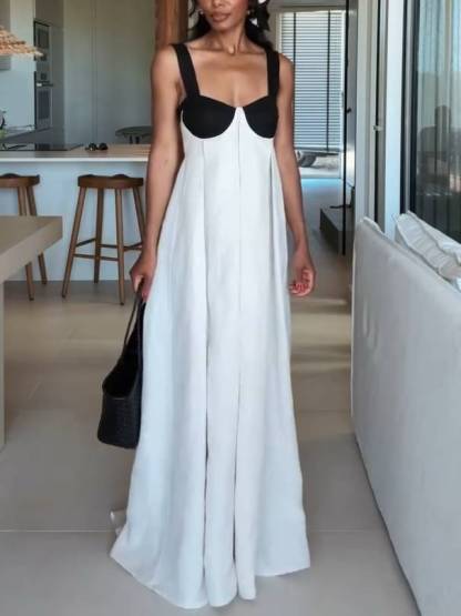Exquisite Summer Sleeveless Backless Lace Up Maxi Dress