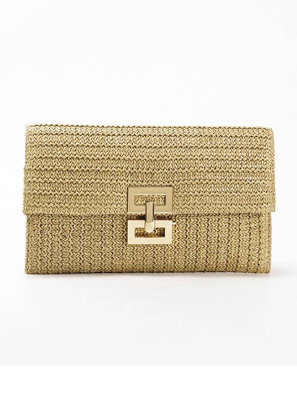 Straw Minimalist Clutch Chain Bag