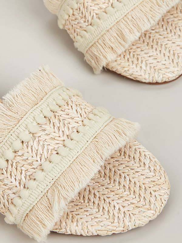 Vacation Style Straw Sandals