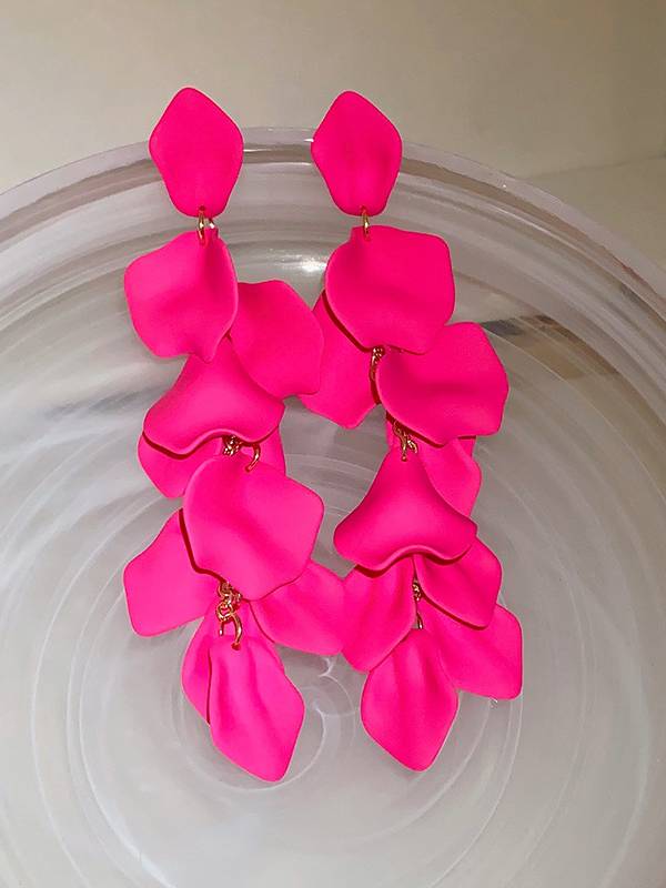 Rose Petal Tassel Earrings