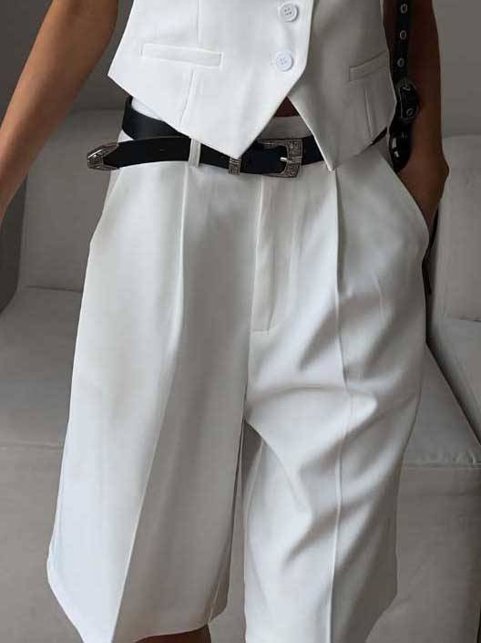 Minimalist Vest And Shorts Suit-Shorts