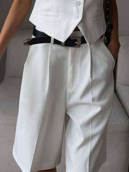 Minimalist Vest And Shorts Suit-Shorts