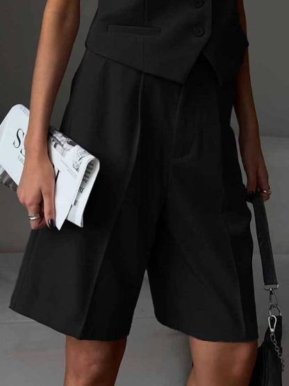 Minimalist Vest And Shorts Suit-Shorts