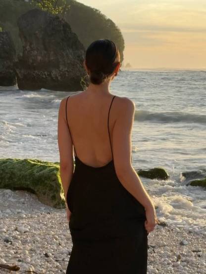 Minimalist Backless Sling Maxi Dress