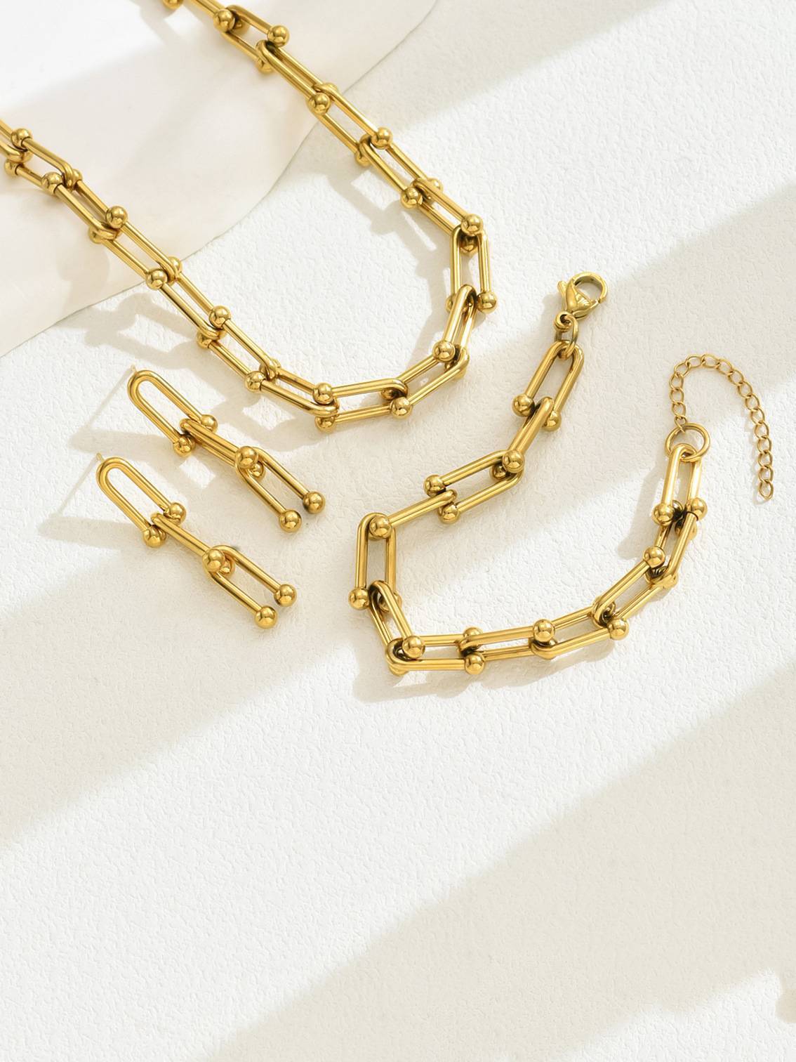 U-shaped Horseshoe Buckle Necklace Bracelet Earrings