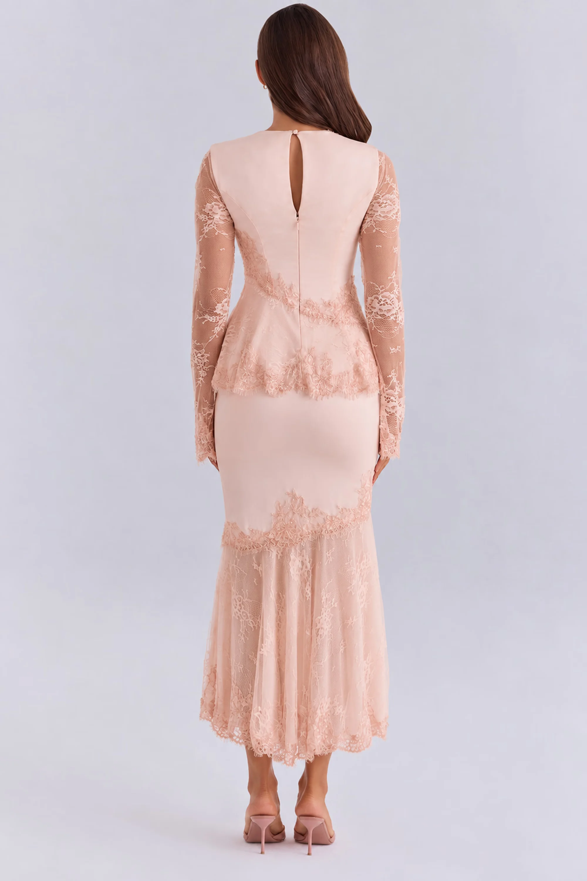 Lace Long Sleeve Peplum Top and Mermaid Midi Skirt Two Piece Set [erp-image:29d88a6ef8c854d8085ed812]