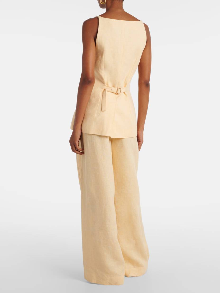 Minimalist Sling Tank Top And Wide Leg Pants Suit-Top