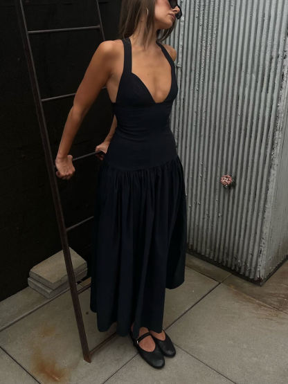 Exquisite Peplum Drop Waist Midi Dress