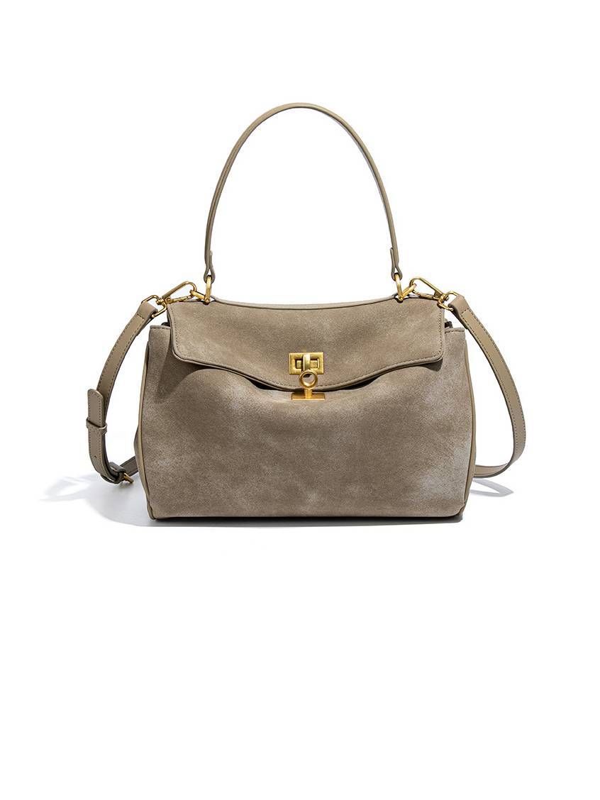 Minimalist suede tote shoulder bag