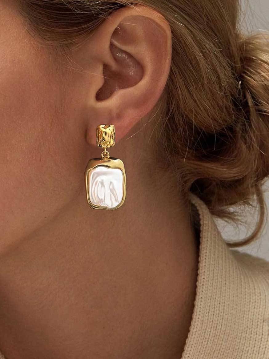 Vintage Square Pearl Earrings