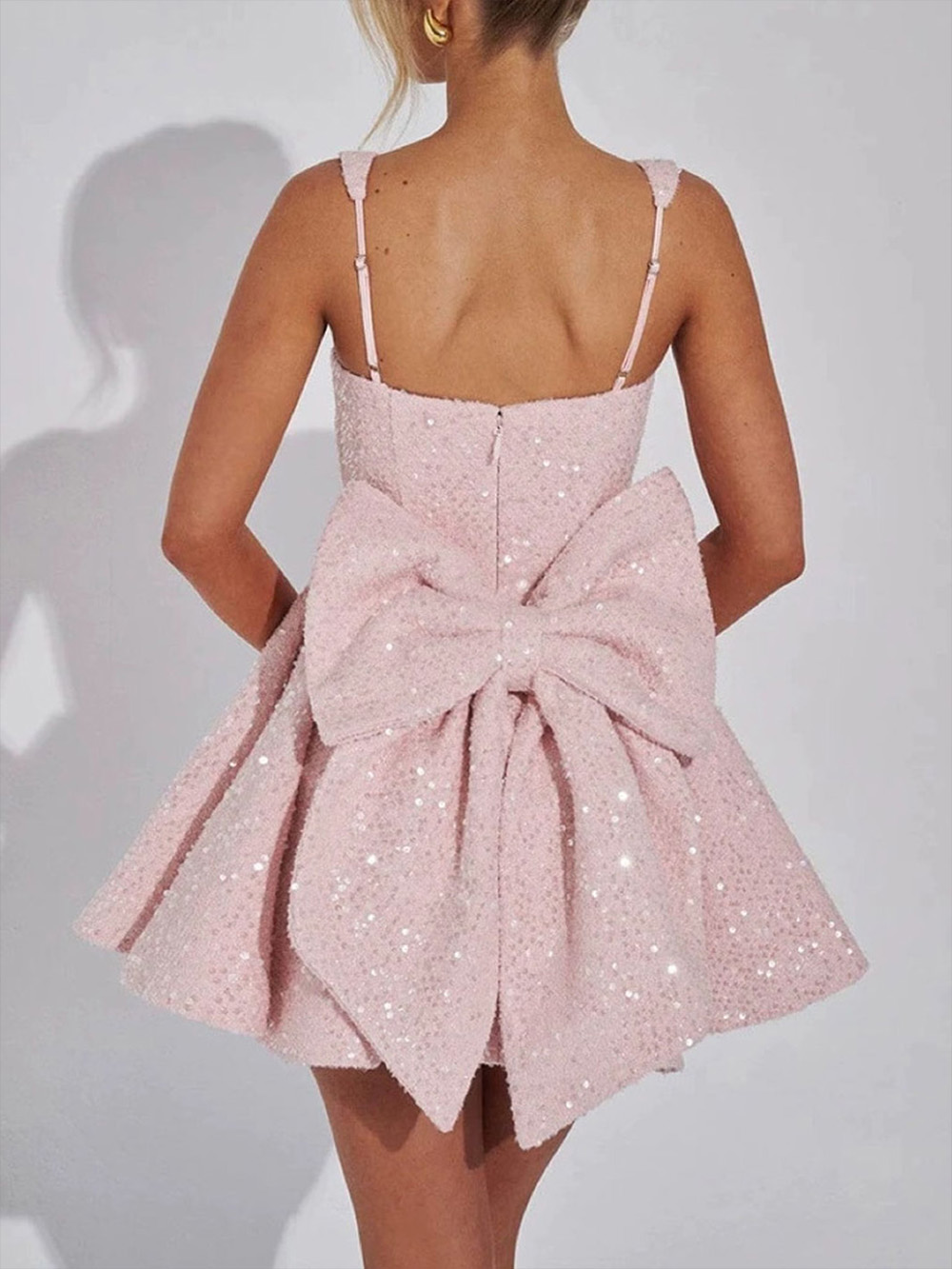 Elegant Square Neck A-Line Mini Dress