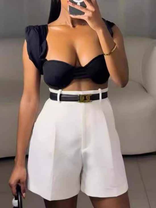 High Waisted Shorts Without Belt