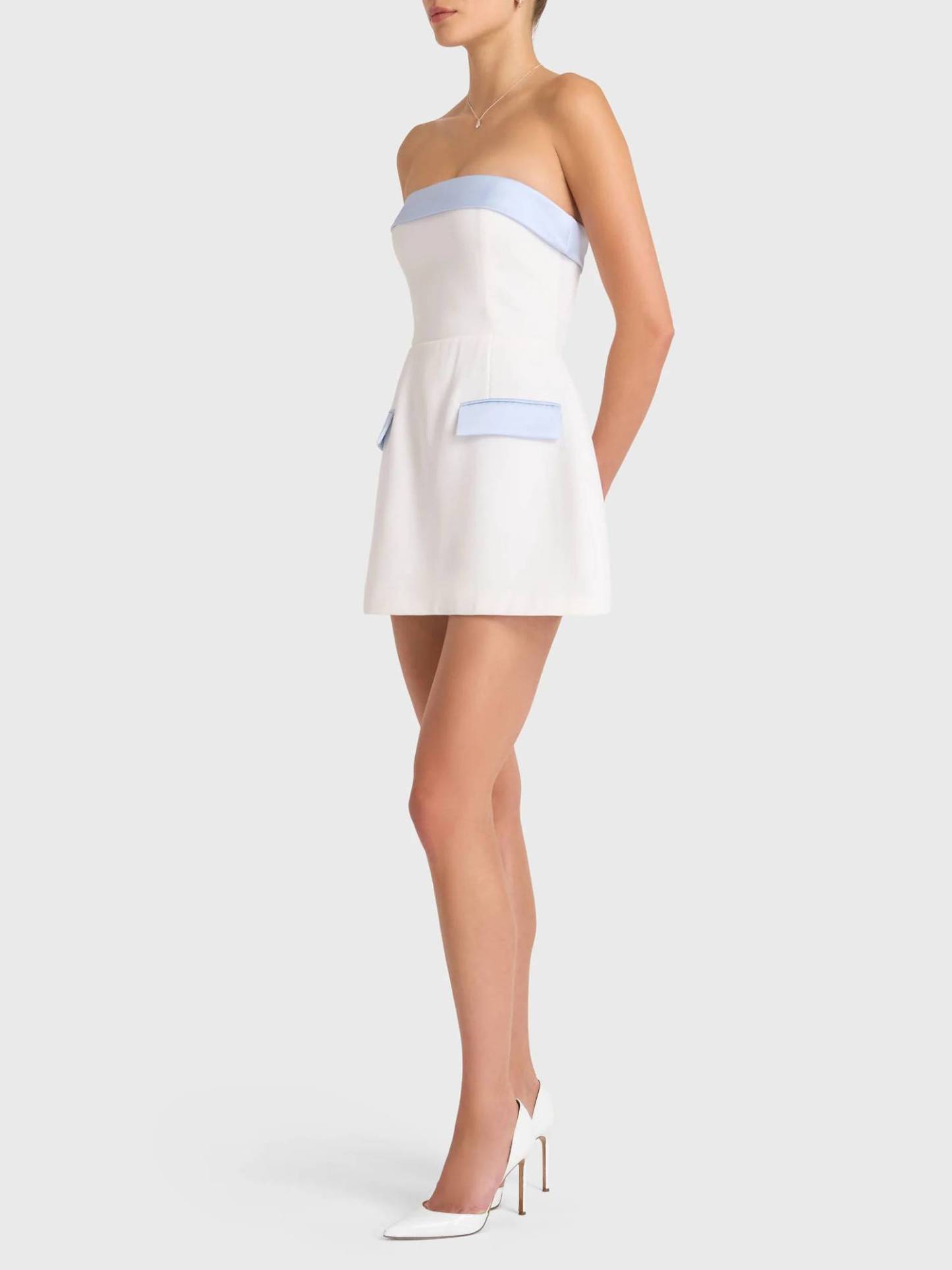 Color Contrast Tube Top  Mini Dress