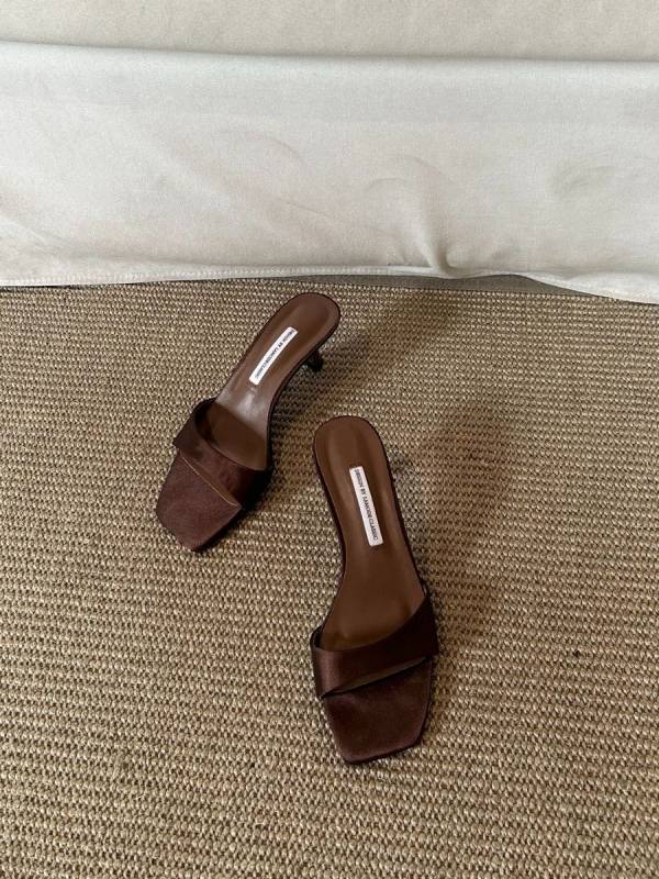French Satin High-heeled Slippers