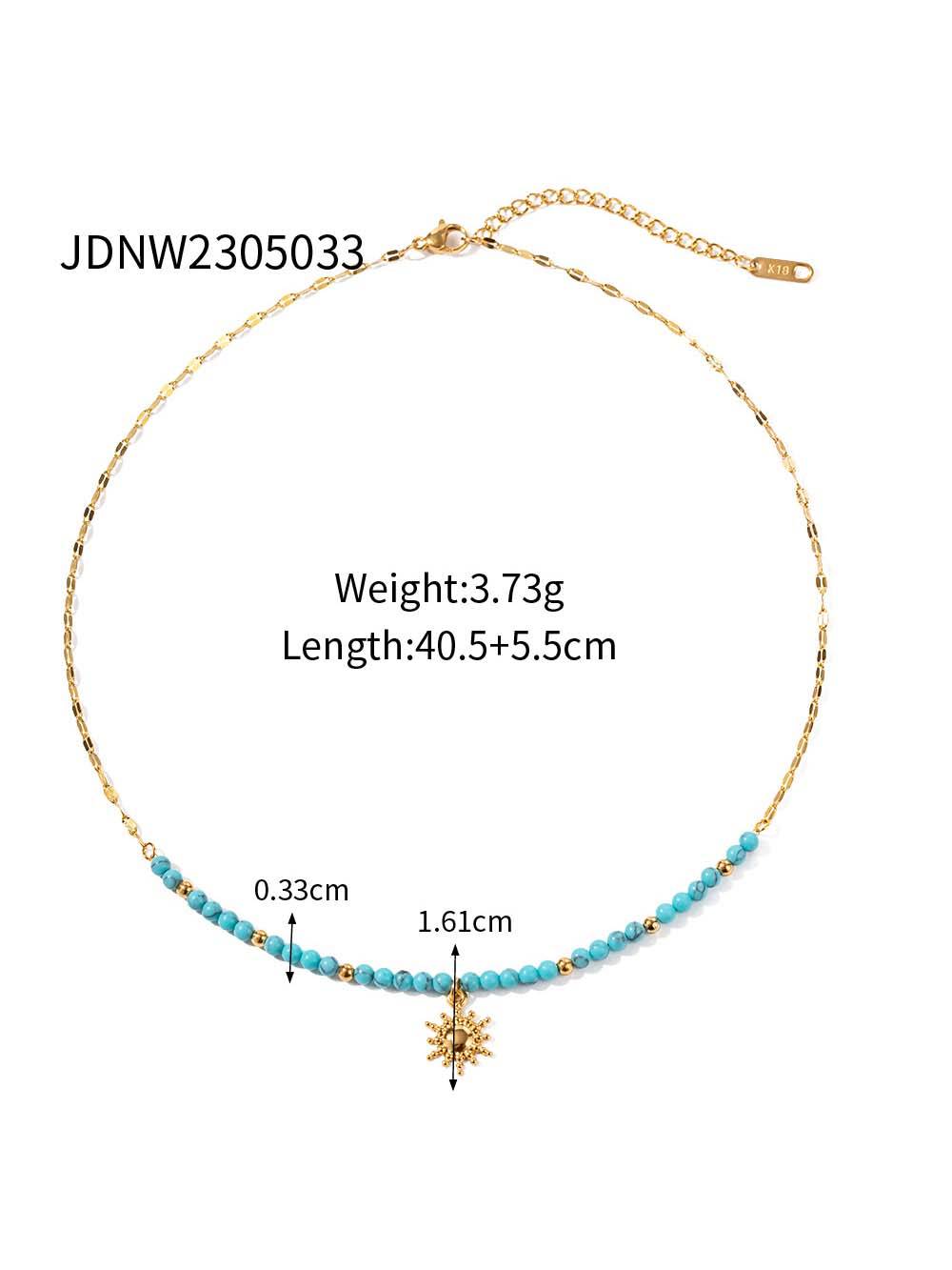 Turquoise Sun Pendant Necklace