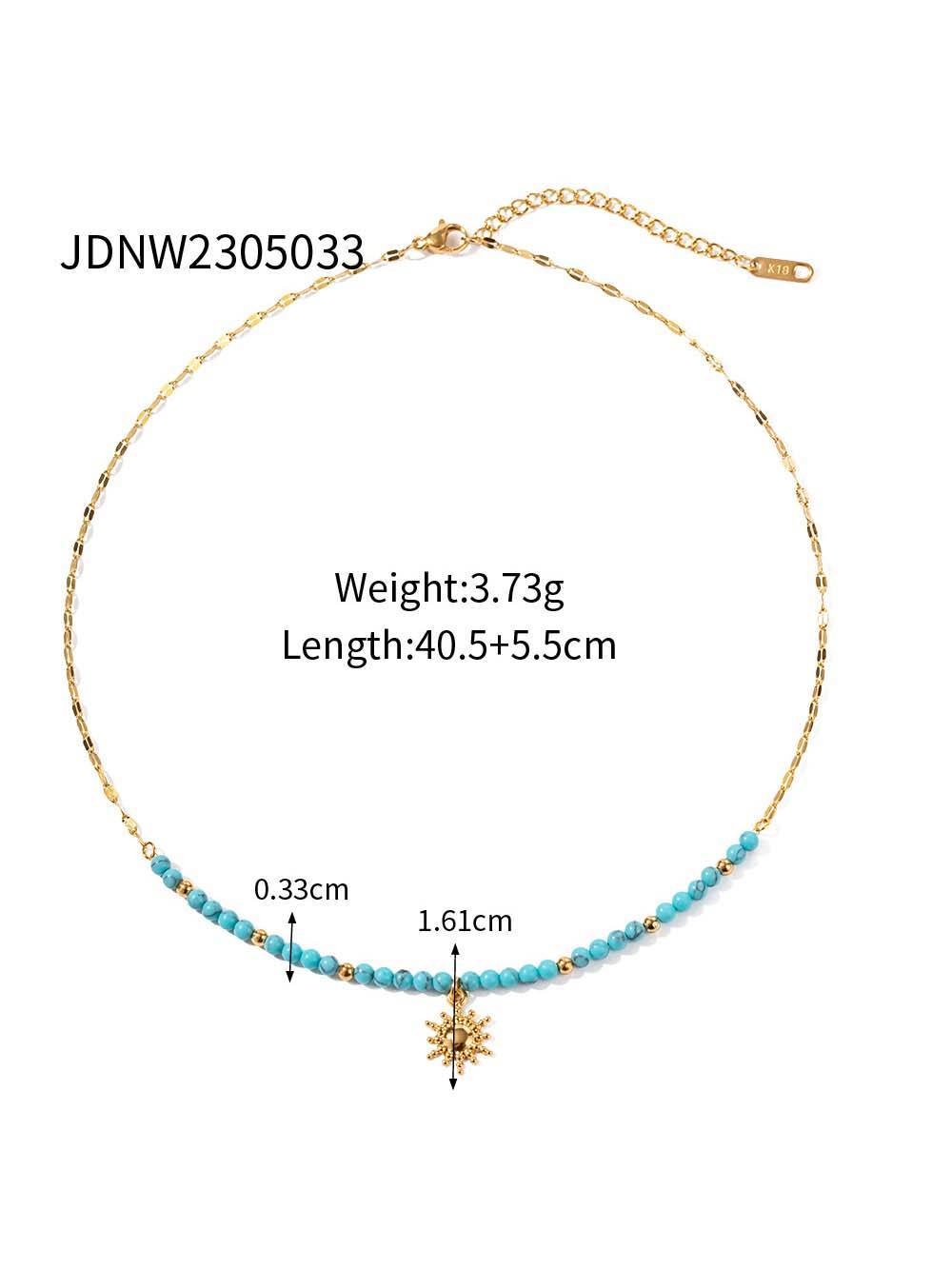 Turquoise Sun Pendant Necklace