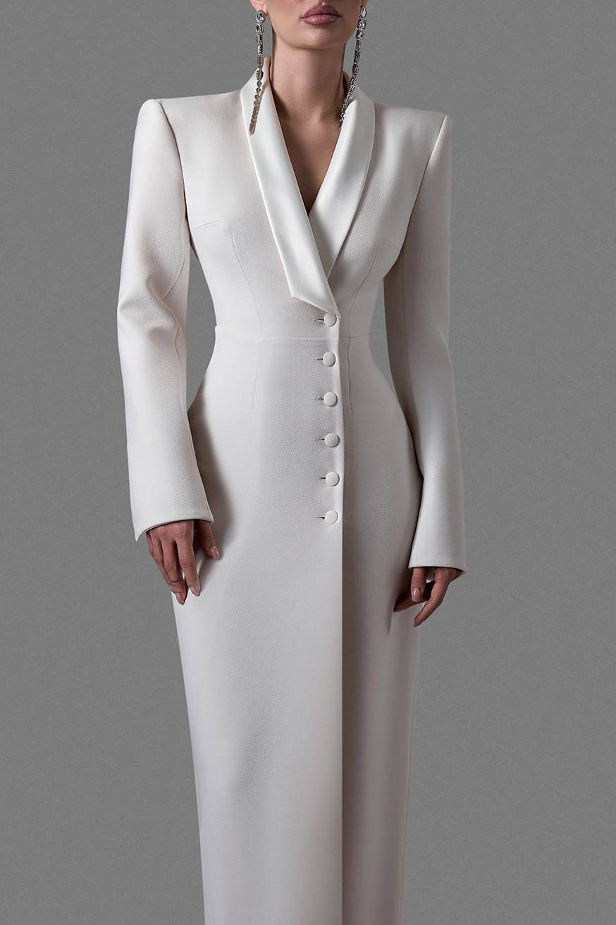 Back Slit Suit Dress