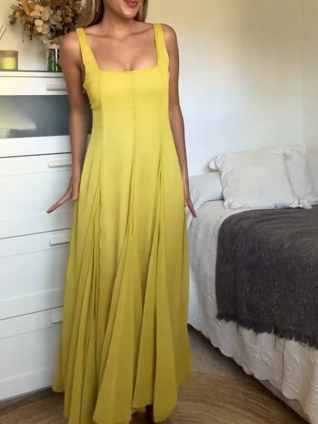 Square Collar Sling Dress