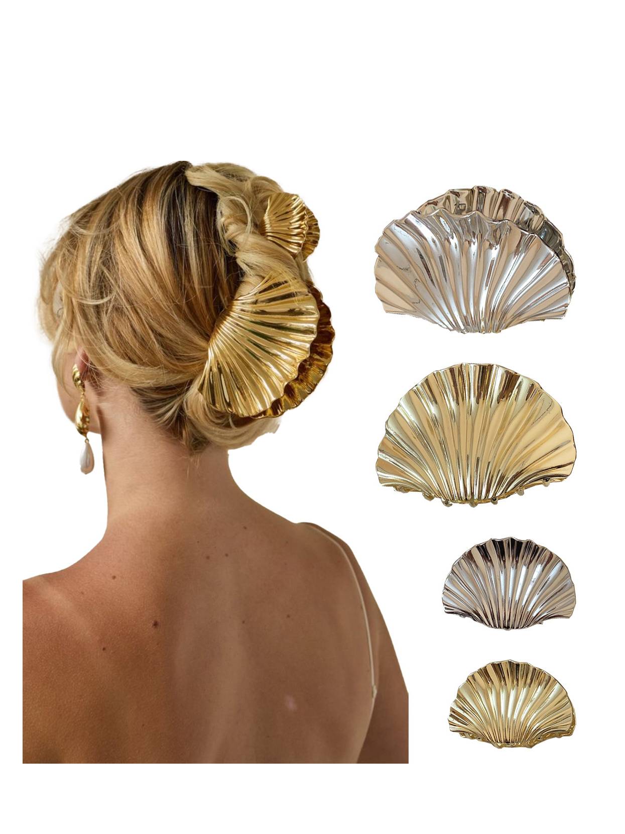 Metal Shell Hair Accessories Clip