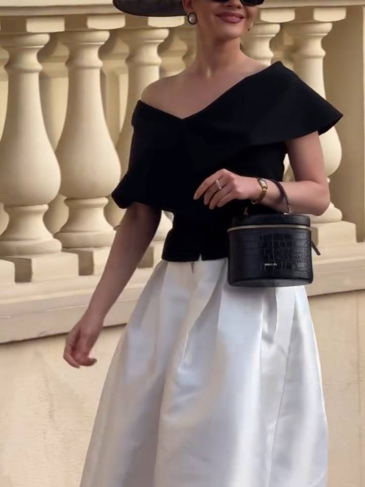 Elegant Asymmetric Off-shoulder Shirt And Skirt Suit-Skirt