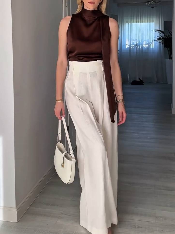 Ribbon Design Sleeveless Shirt