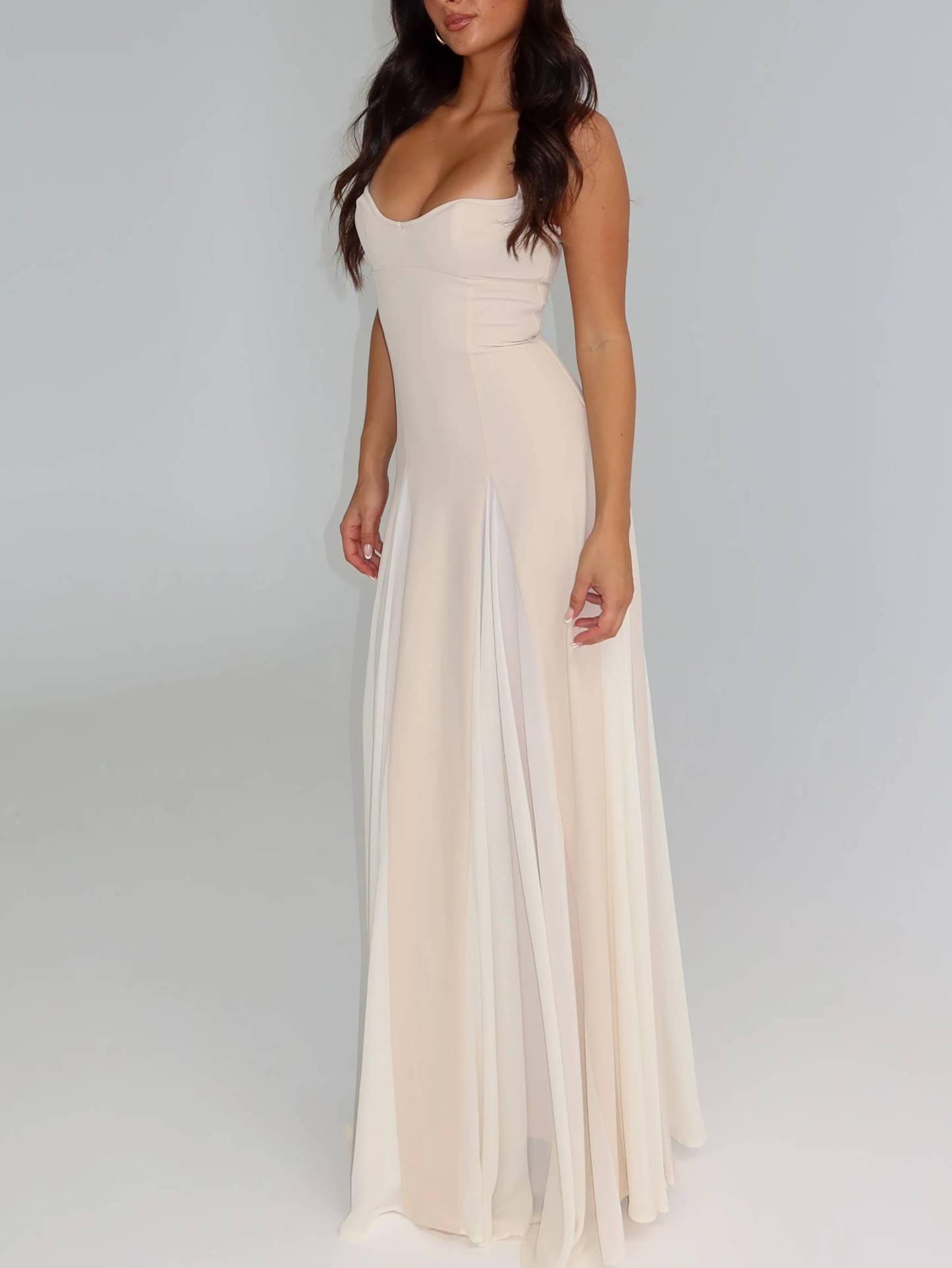 Elegant Splicing Sling Maxi Dress