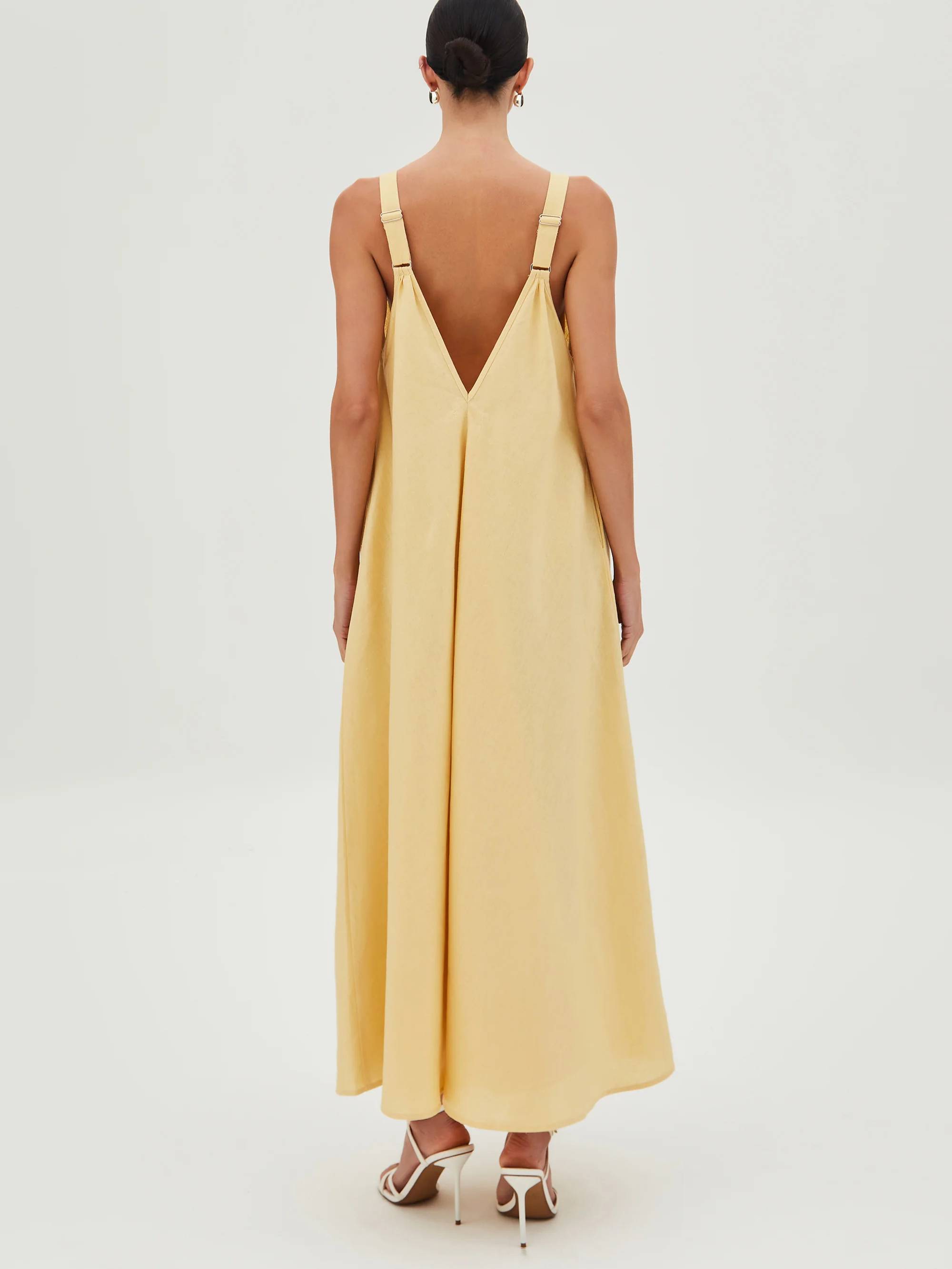 Vacation Style V-Neck Loose Maxi Dress