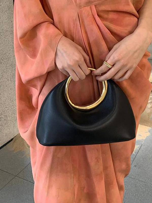 Minimalist Metal Handle Clutch