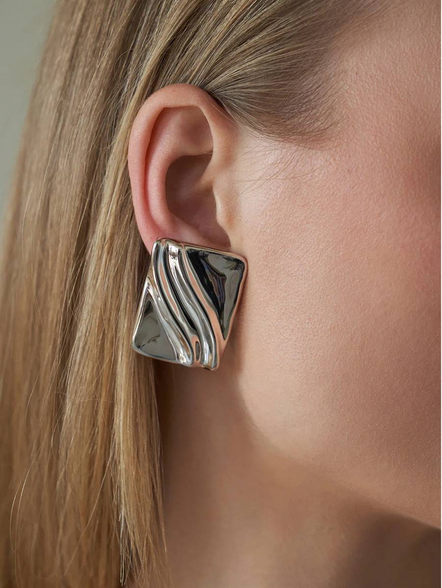 Water Ripple Square Earrings