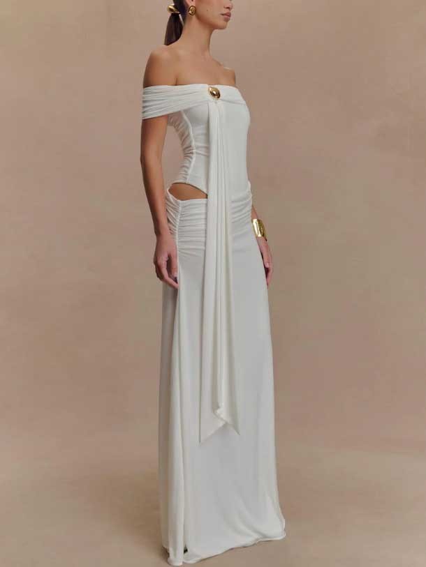 Sexy Off-Shoulder Hollow Design Maxi Dress
