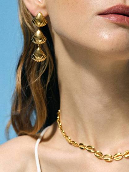 Shell Earrings Ring And Necklace