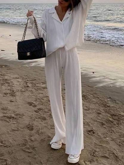 Textured Loose Casual Suit