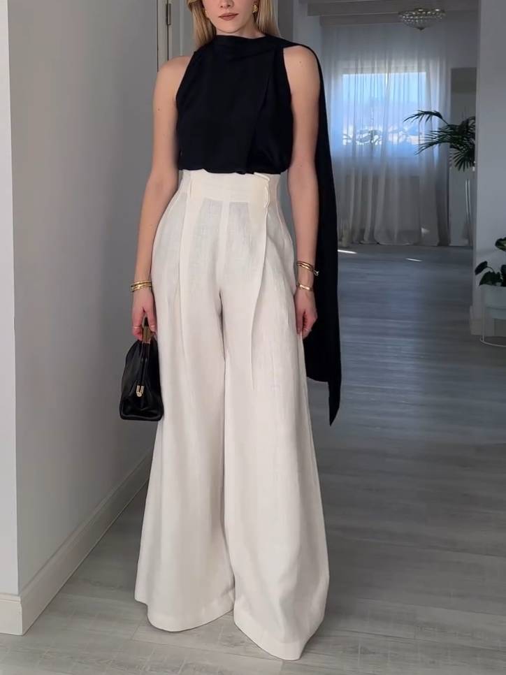 Elegant Ribbon Design Sleeveless Shirt