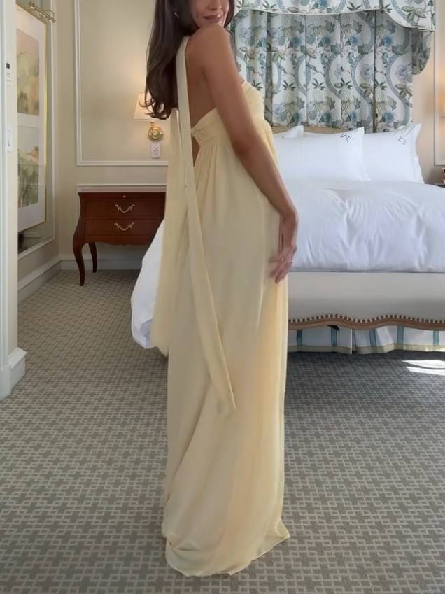 Scraf Pleated Tube Top Dress