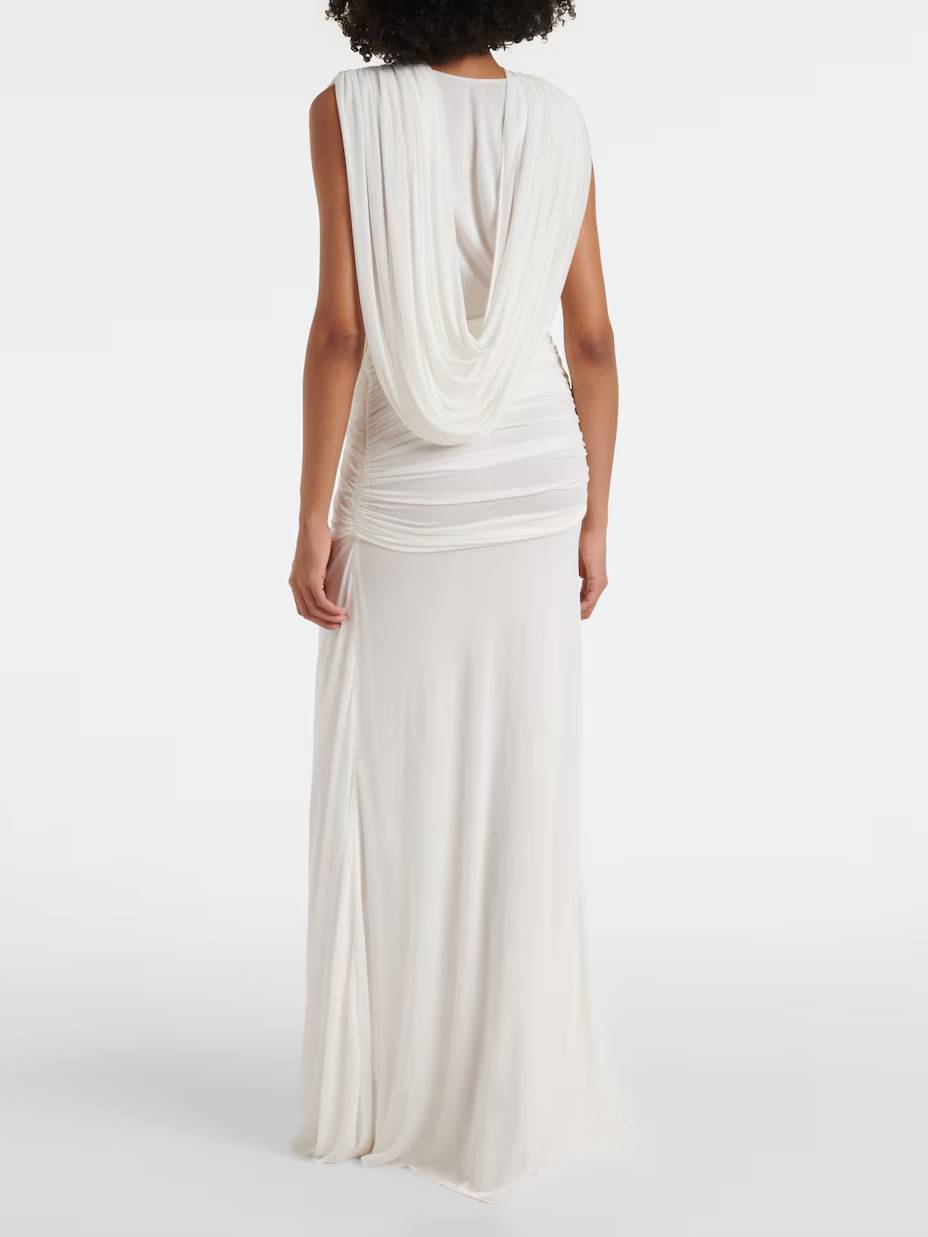 Minimalist Deep V-Neck Maxi Dress