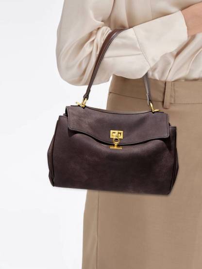 Minimalist suede tote shoulder bag