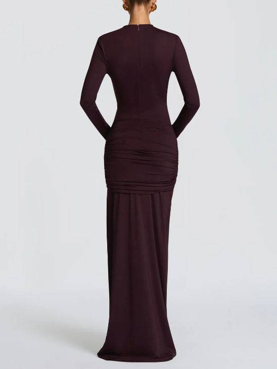 Hollow Design Pleated Maxi Dress