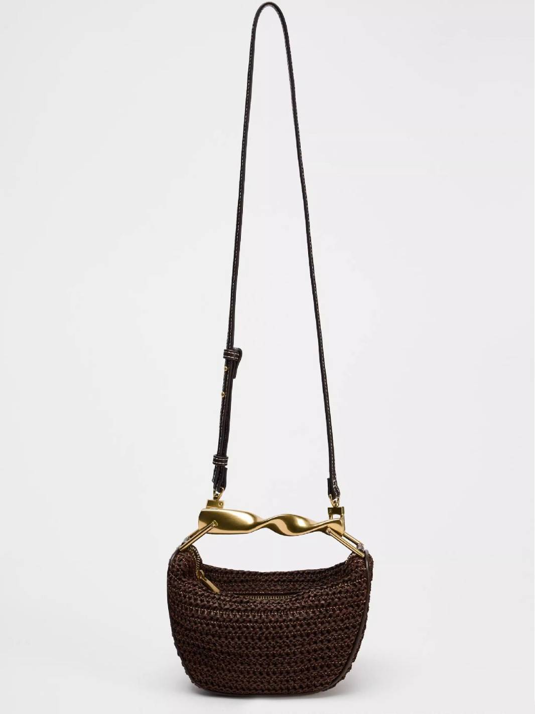 Metal Handle Straw Bag