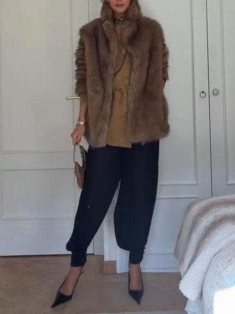 Cross Design Loose Shirt And Lantern Pants Set