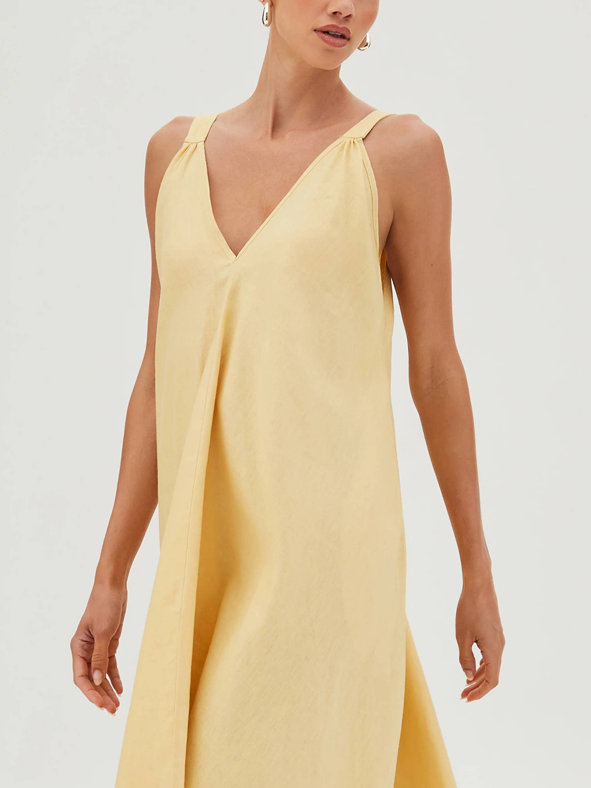 Vacation Style V-Neck Loose Maxi Dress