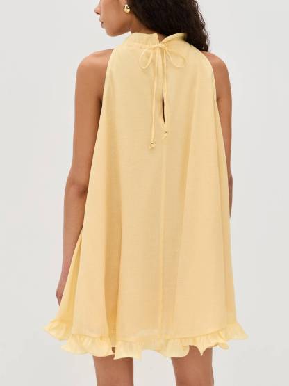 Vacation Style Three-dimensional Flower Dress