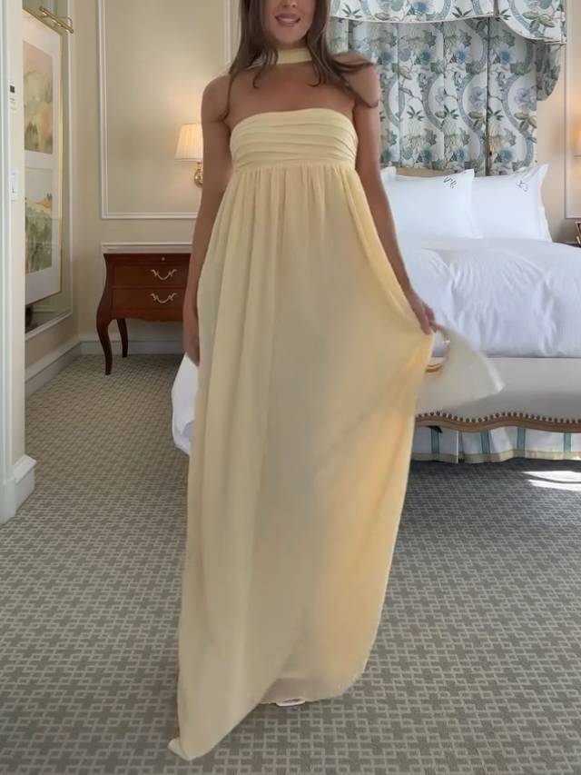 Scraf Pleated Tube Top Dress