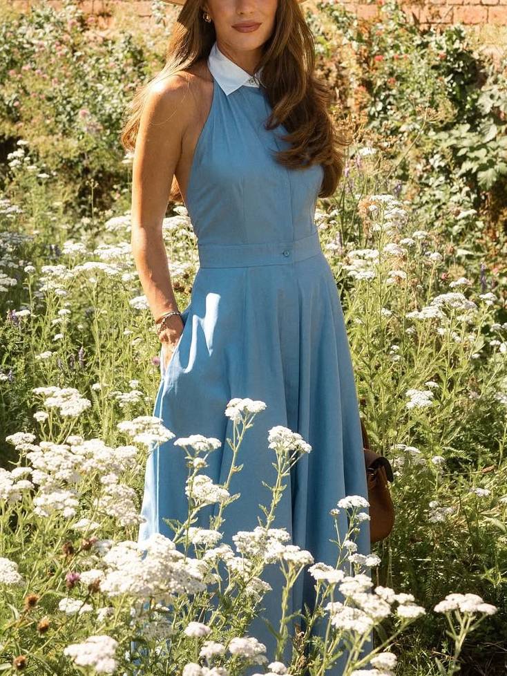 Elegant Strapless High Waist A- Line Maxi Dress