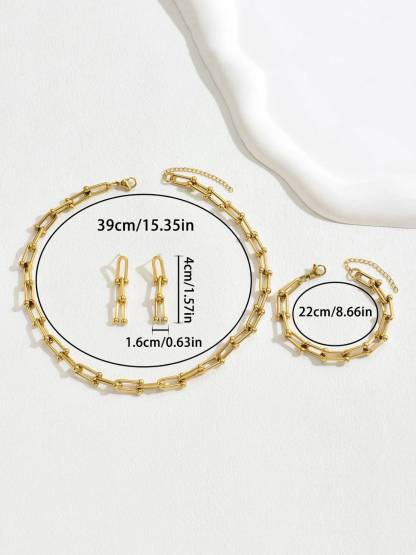U-shaped Horseshoe Buckle Necklace Bracelet Earrings