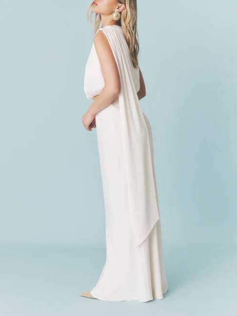 Minimalist Ribbon Top And Skirt Suit-Top