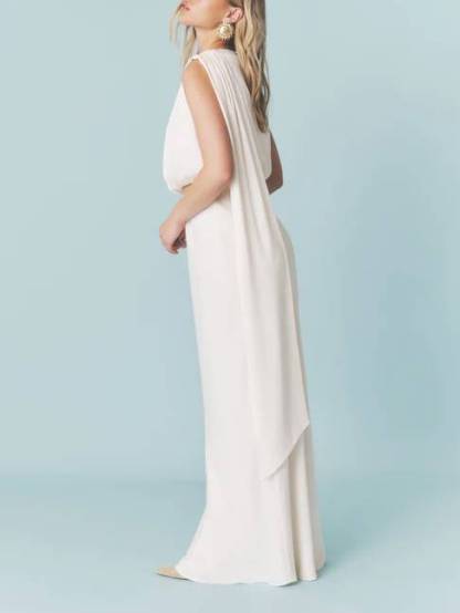 Minimalist Ribbon Top And Skirt Suit-Top