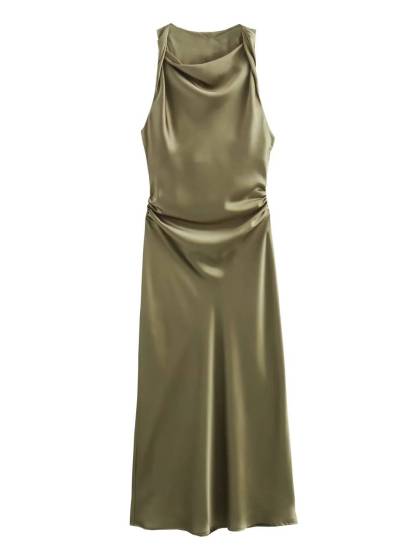 Sleeveless Satin Maxi Dress