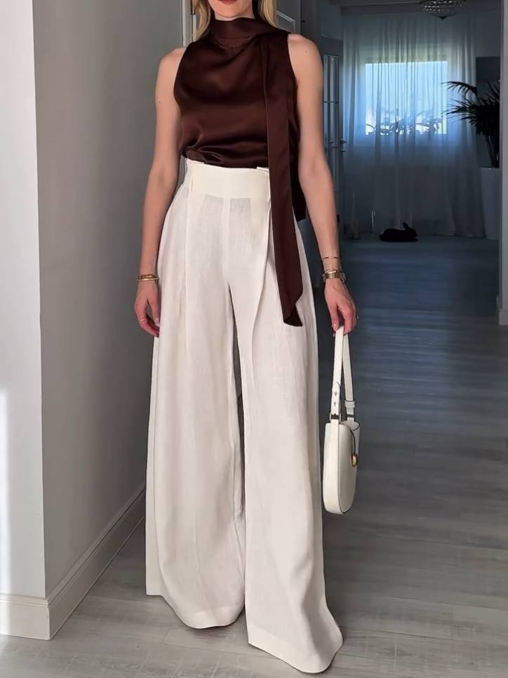 Ribbon Design Sleeveless Shirt