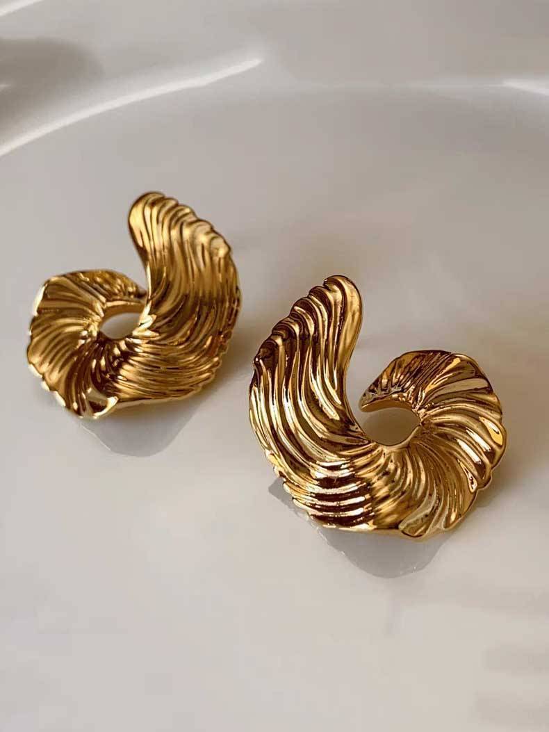 Minimalist Streamlined Embossed Earrings