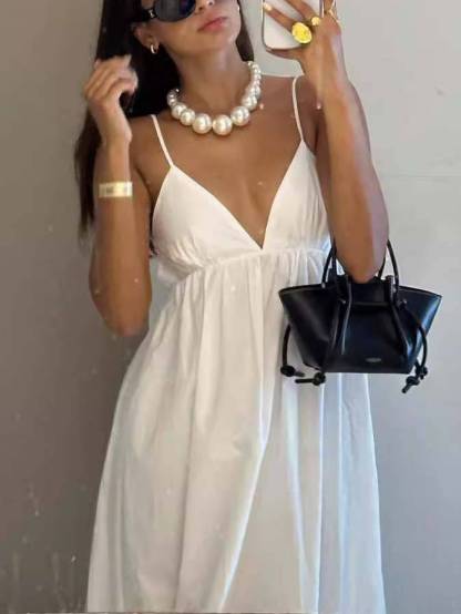 Minimalist Suspender Maxi Dress